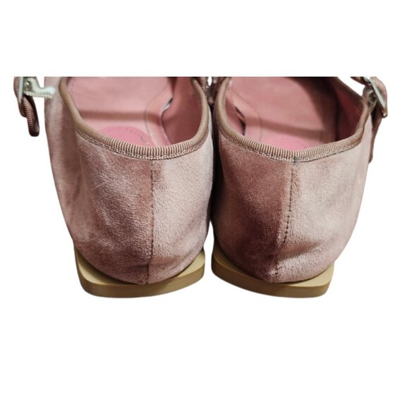Zara Shoes Women's Size 37 Blush pink  Velvet Mary Jane Flats Square Toe Ballet - Picture 8 of 12